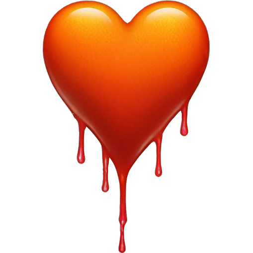 bleeding red heart glowing red-orange emoji