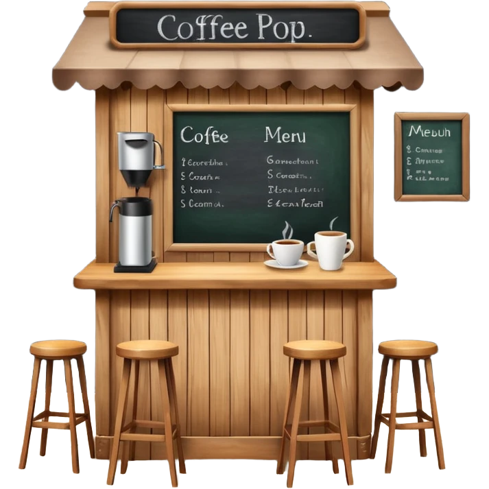 Coffee pop up stand booth front emoji