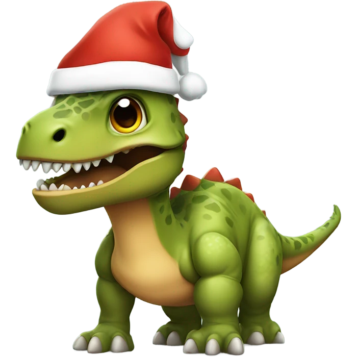 dinosaur in a santa hat emoji