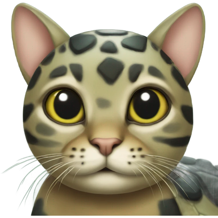 Turtle dressed as cat emoji