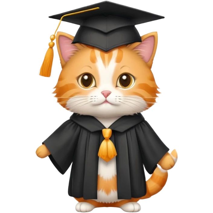 Cat wearing a graduation attire emoji