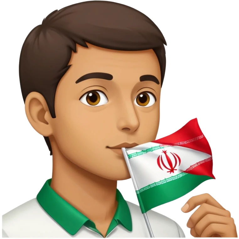 یک مرد داره پرچم ایرانو میبوسه emoji