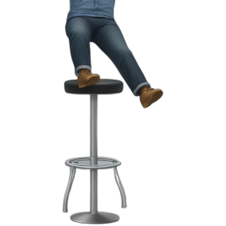 man's legs swinging off bar stool emoji