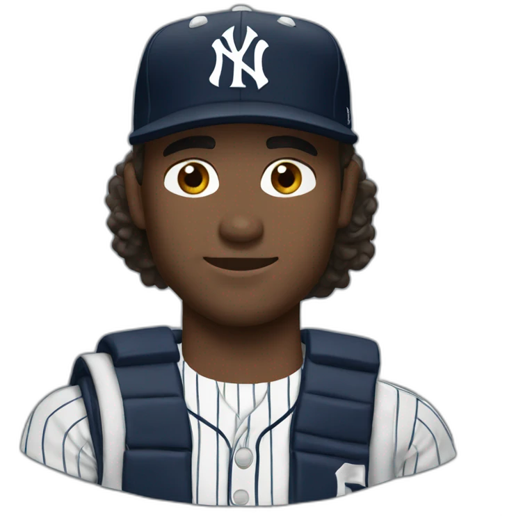 Yankees hat brown hair man emoji