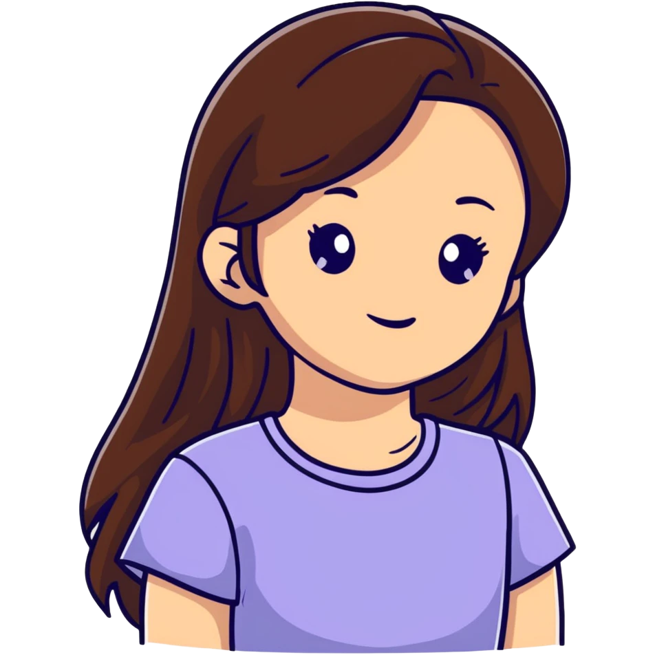 Girl with long brown hair emoji