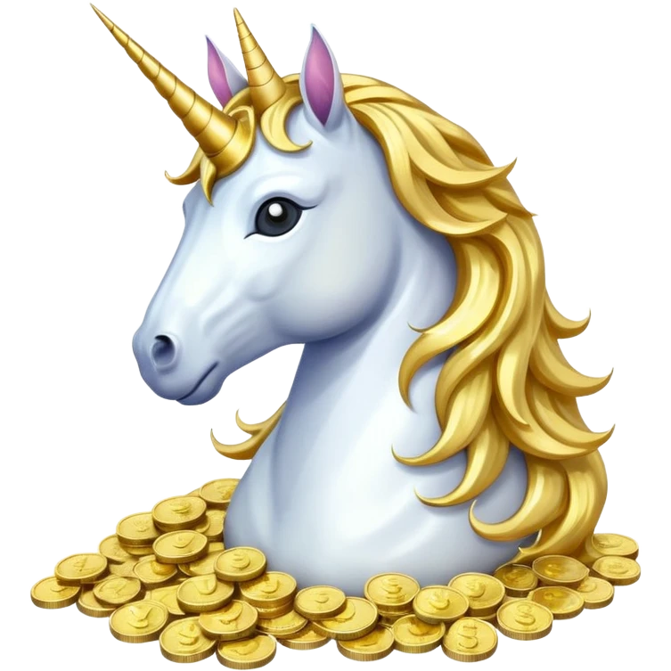единорог из купюр, no background emoji