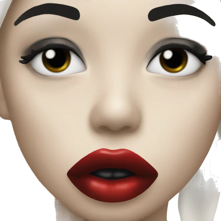 lips with black lipstick licking the top lip emoji