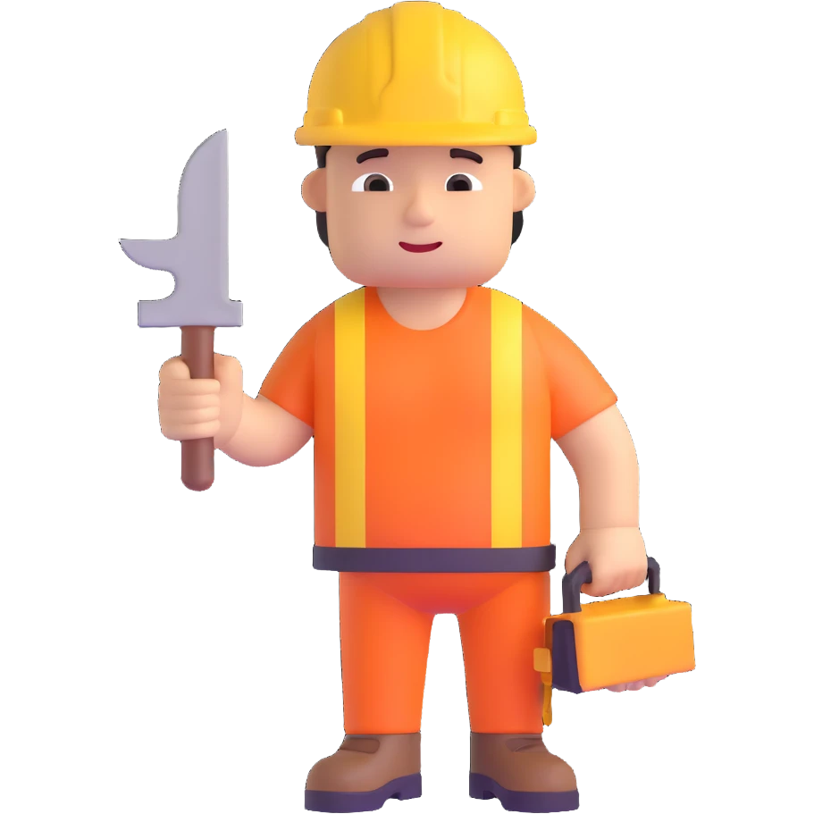 builder constructing himself, self-creation emoji