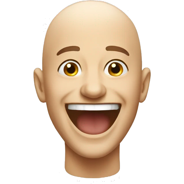Bald man Laughing emoji
