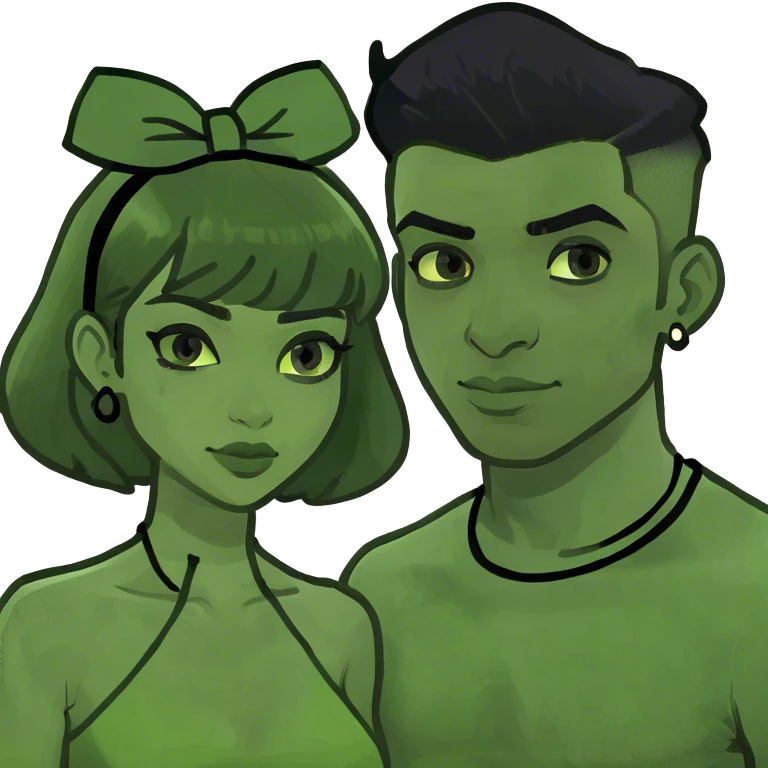 Couple with medium shade skin and black hair emoji