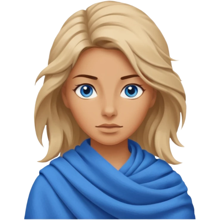 blue eyed desert woman in cloth emoji