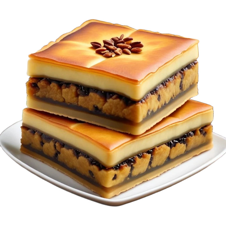 martabak manis-cinematic-realistic-martabak manis-dish-emoji,-depicted-as-a-single,-square-slice-of-sweet,-thick-martabak manis-with-a-rich,-indulgent-filling,-rendered-with-detailed-textures-and-vibrant,-appetizing-lighting emoji