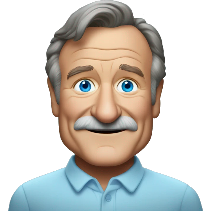 Robin Williams with light blue eyes emoji