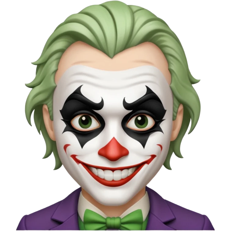 man with black and white joker makeup emoji