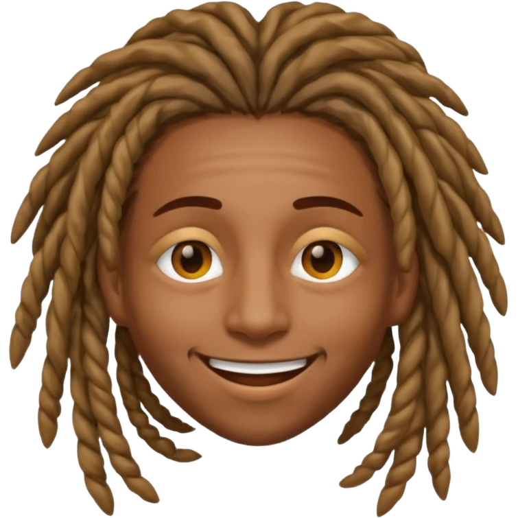 hes brown skin with dreads over his eyes emoji