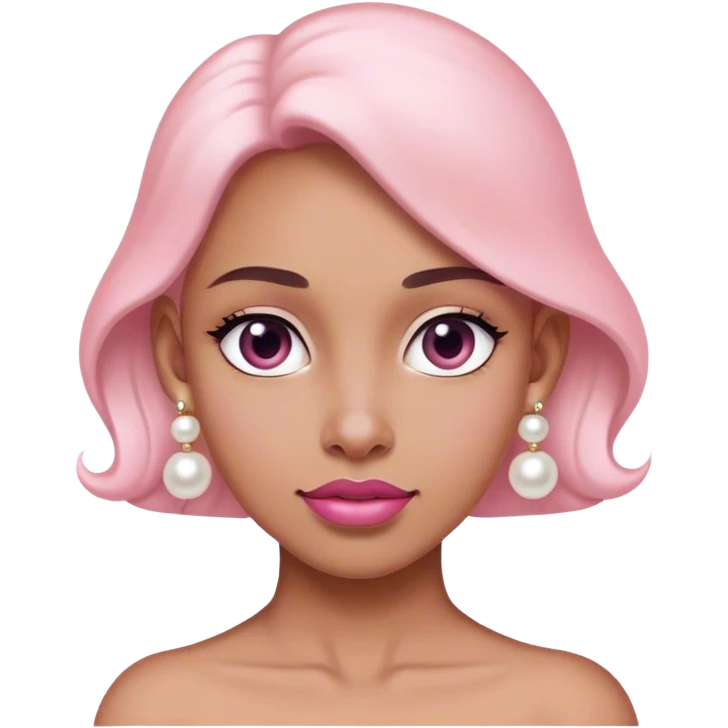 pearl earrings pink emoji