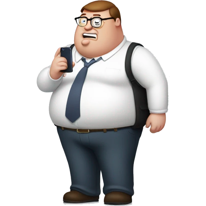 peter griffin with an iphone emoji