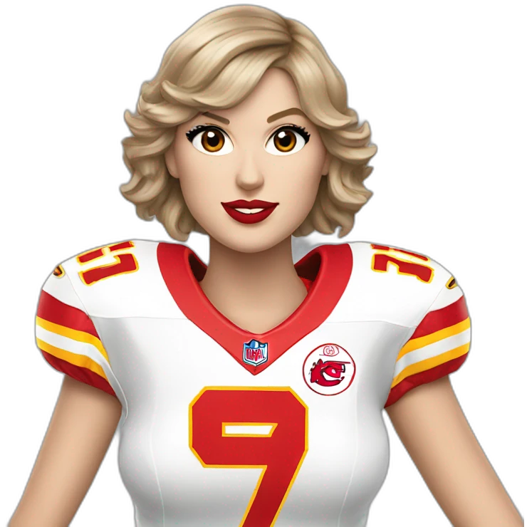 taylor swift wearing #87 chiefs jersey emoji