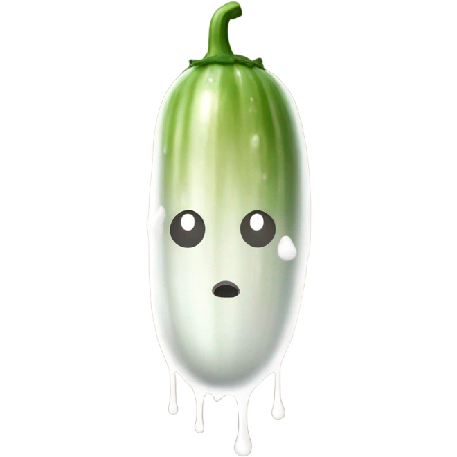 Light brown cucumber with white paint dripping  emoji