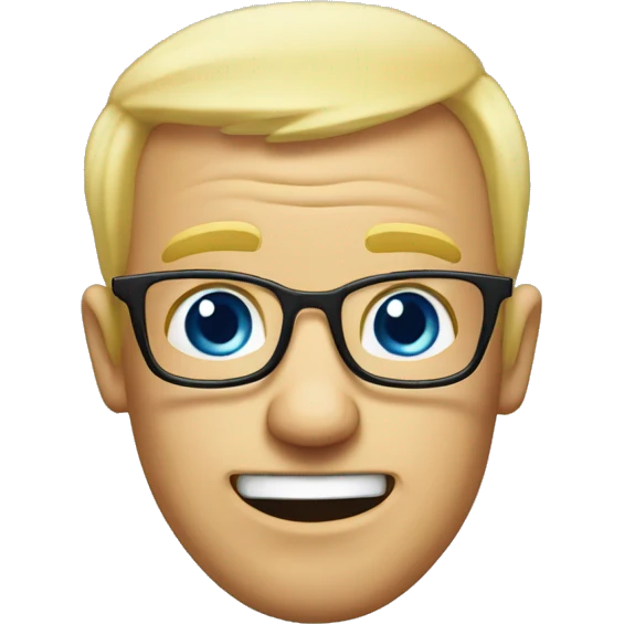 balding blond crazy silly nerd emoji
