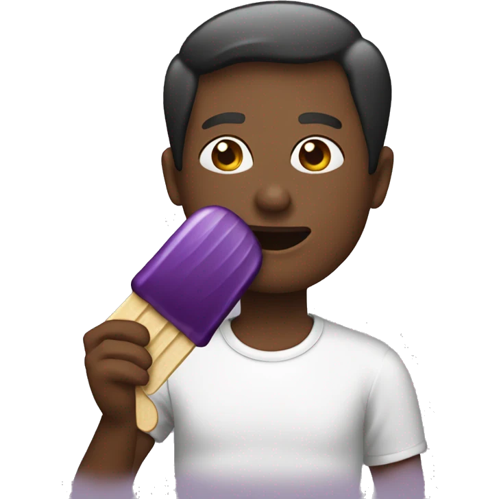 Person eating eggplant popsicle  emoji