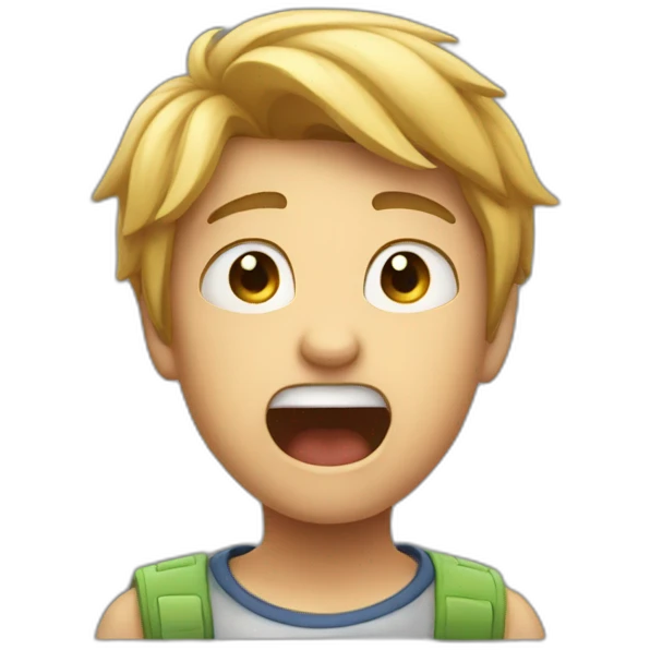 a boy yelling at other boy emoji