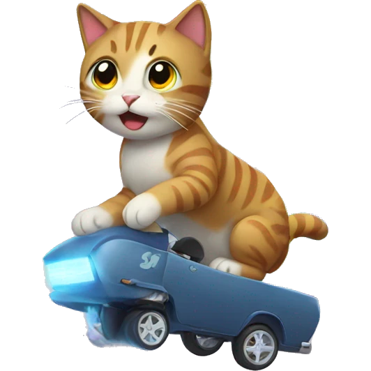 Rainbow cat riding lightning  emoji