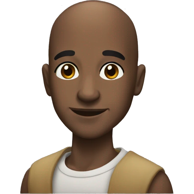 create ligh skin , bald, black man, smling emoji