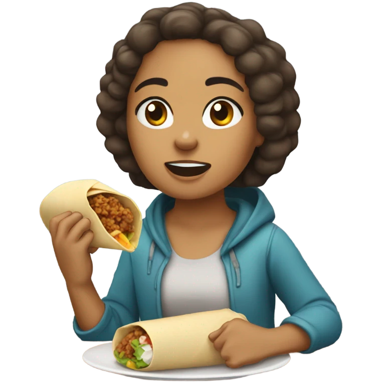 Lightskin girl eating burrito  emoji