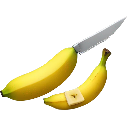 a banana being cut by a knife emoji