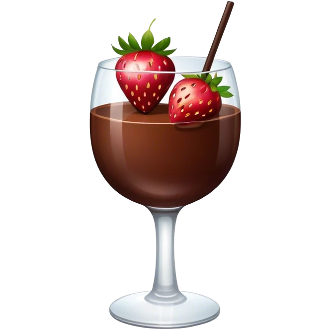 strawberries glazed with chocolate in a glass emoji
