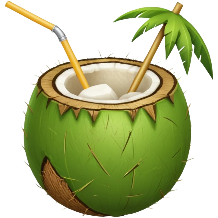 green coconut with straw emoji