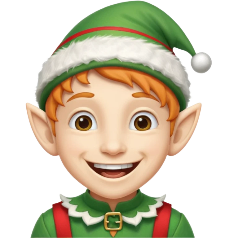 duende navideño con una sonrisa amplia y brackets en los dientes emoji