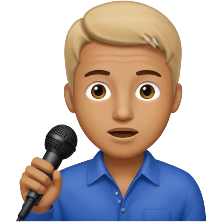 man speaks into the microphone emoji