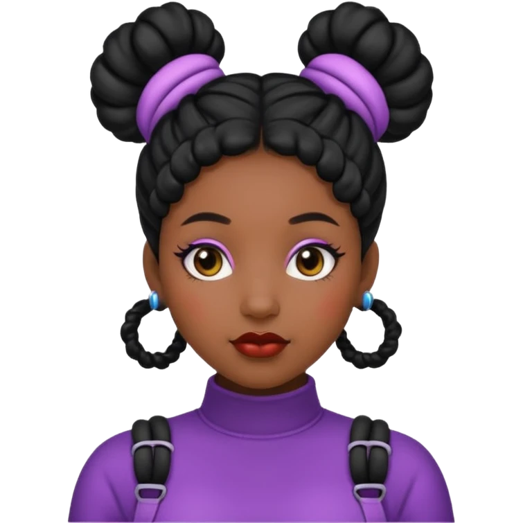Black woman with Space buns emoji