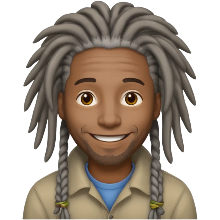 Homem negro de dreads grisalhos emoji