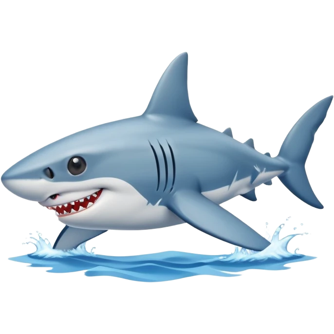 Shark with blue shoes, slides through the sea with sunglasses on  emoji