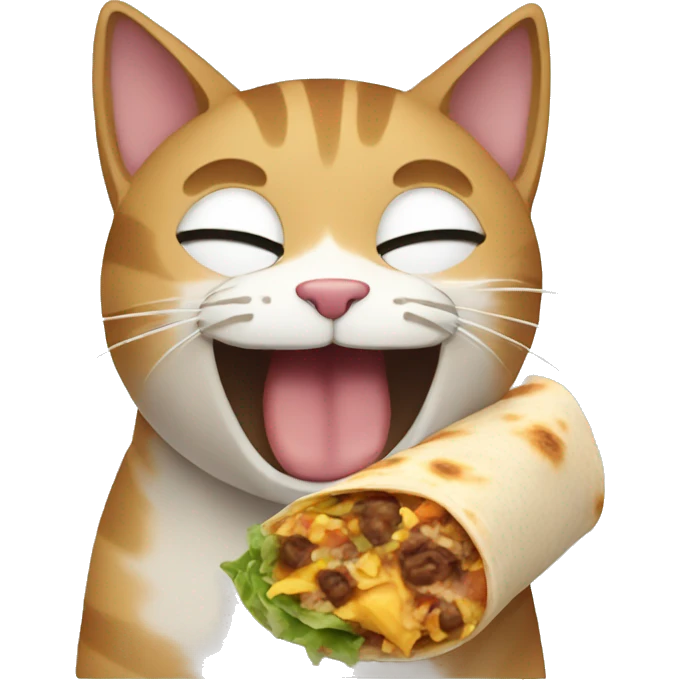 cat eating a burrito emoji