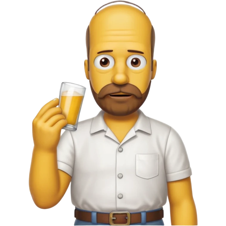 homer simpson white shirt beard an mustache must be one single brown piece not separated emoji