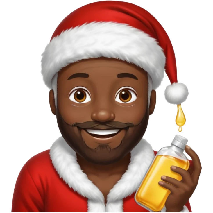 black Santa with baby oil emoji