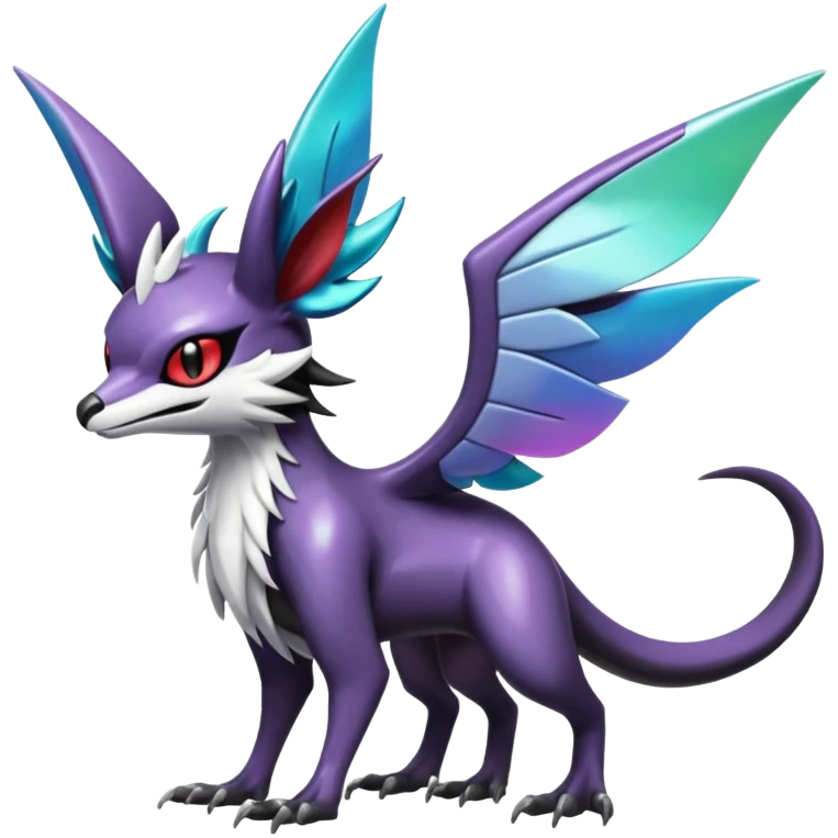 Shiny Noibat-Noivern-Mightyena-Silvally-Fakémon-hybrid-creature (full body)  emoji