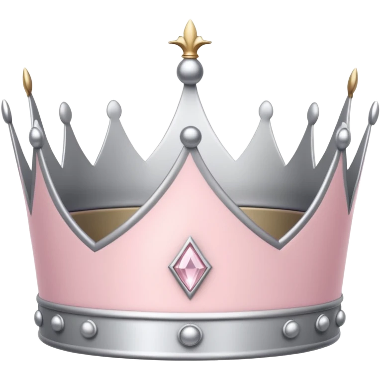 light pink and silver simple crown emoji