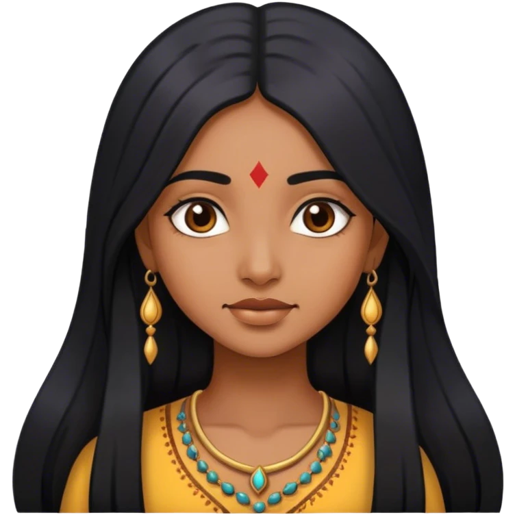 indian girl with long black hair  emoji