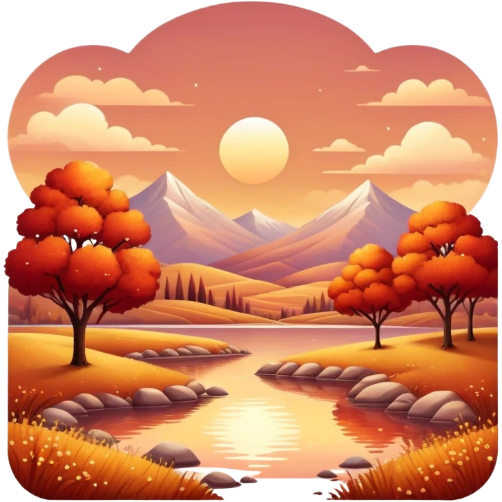 Romantic reddish-golden warm-colored sparkling Valentines vintage aesthetic scenic scenery landscape emoji