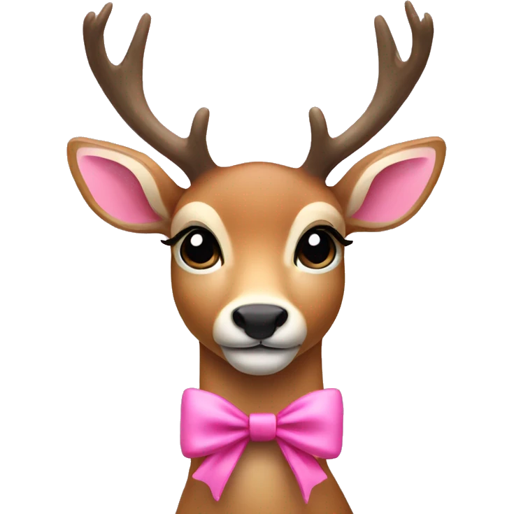 Deer with a pink bow  emoji