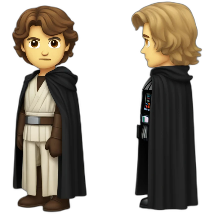 Half Anakin skywalker, half darth vader emoji