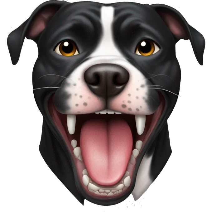 black pitbull flossing teeth emoji