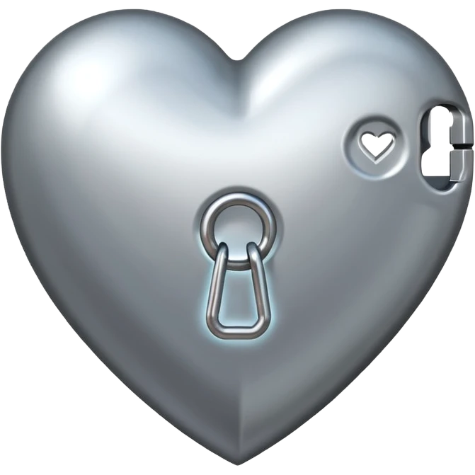 A locked up metal heart  emoji