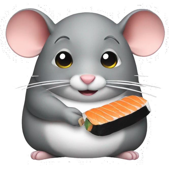 fat rat eating sushi emoji
