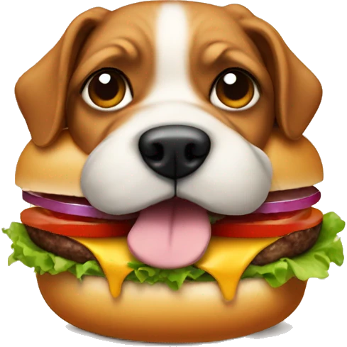 Dog in a burger emoji